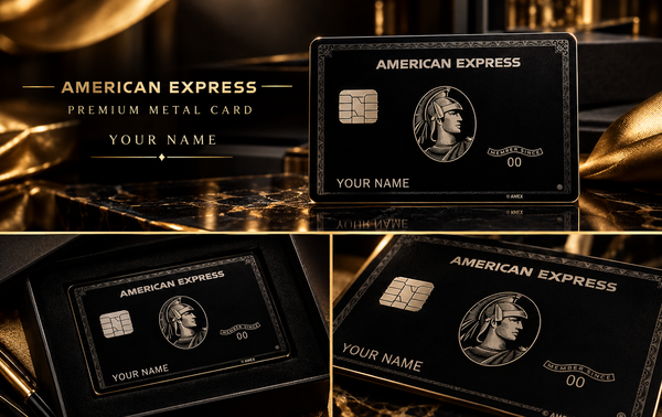 Pack of 3 - Custom AMEX Black Centurion | Premium Personalized Metal Cards | Luxury Wallet Upgrade